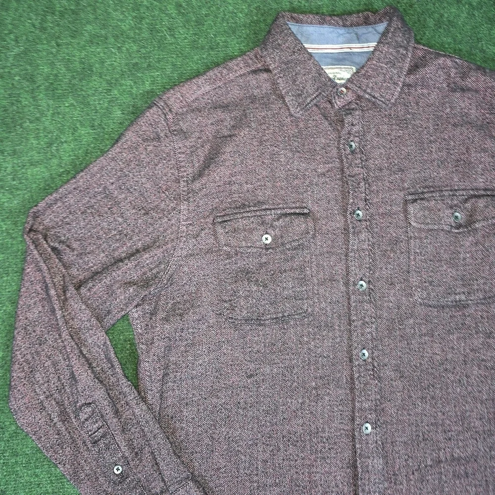 Flag & Anthem | 98% Cotton Micro Herringbone Button Down Casual Mens Shirt - Picture 9 of 15